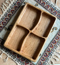 Handcrafted and Oak Snack Serving trays with 2,3 or 4 Dividers