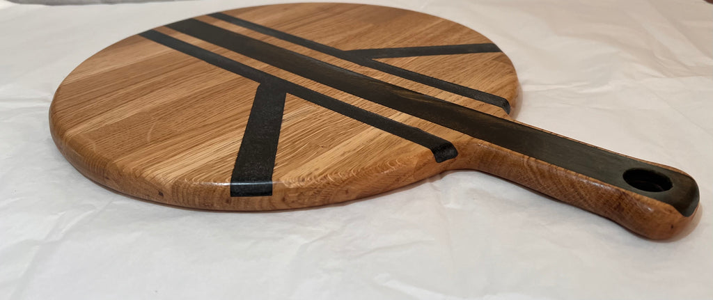 Handcrafted Oak & Resin Serving Tray | Cheese Board and Pizza Paddle | Rustic Kitchen Decor