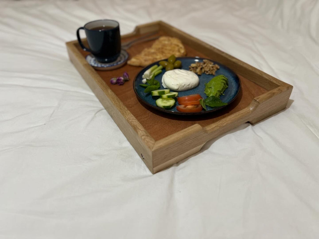 Hand-made Oak wood Foldable Breakfast/Bed tray