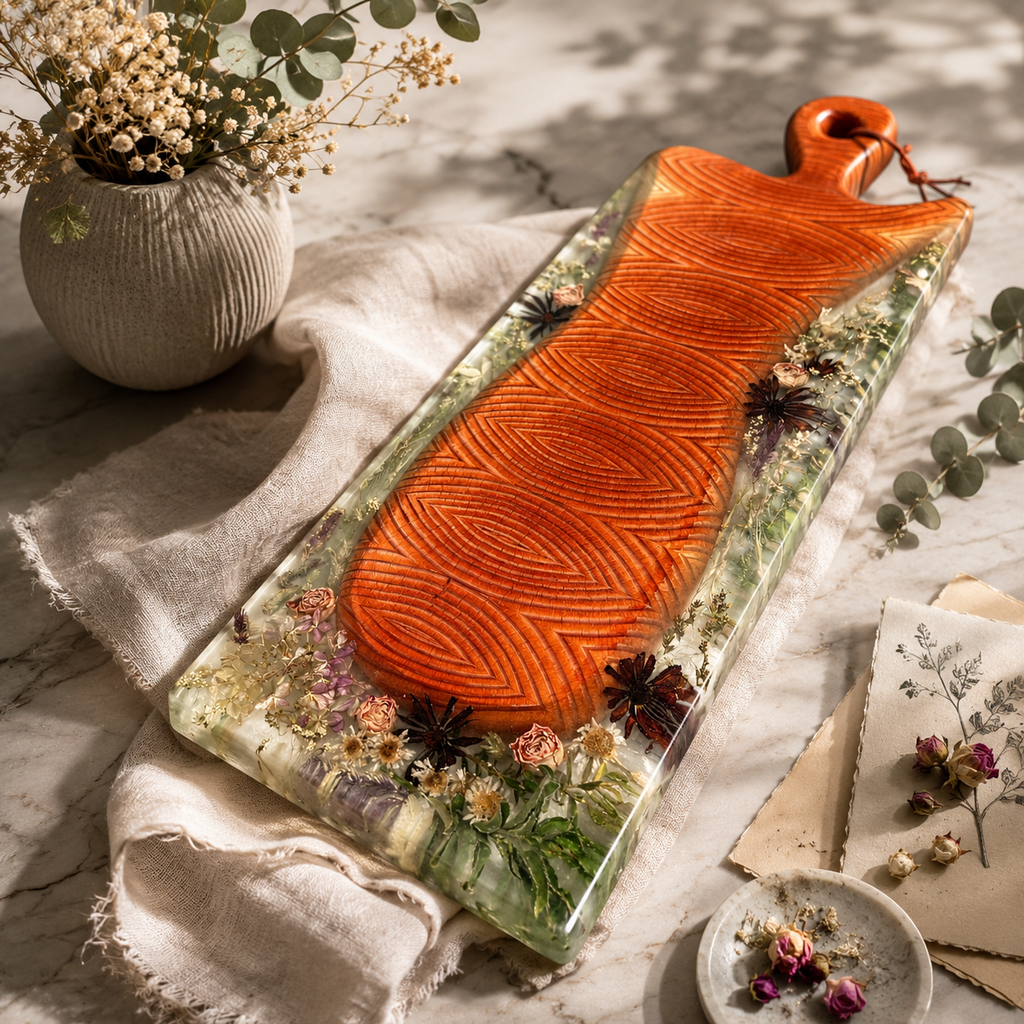 Handcrafted Wood and Resin Serving Platter/Cheeseboard/Charcuterie Boards