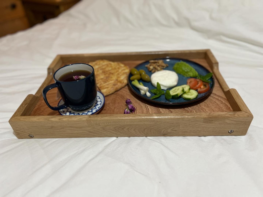 Hand-made Oak wood Foldable Breakfast/Bed tray