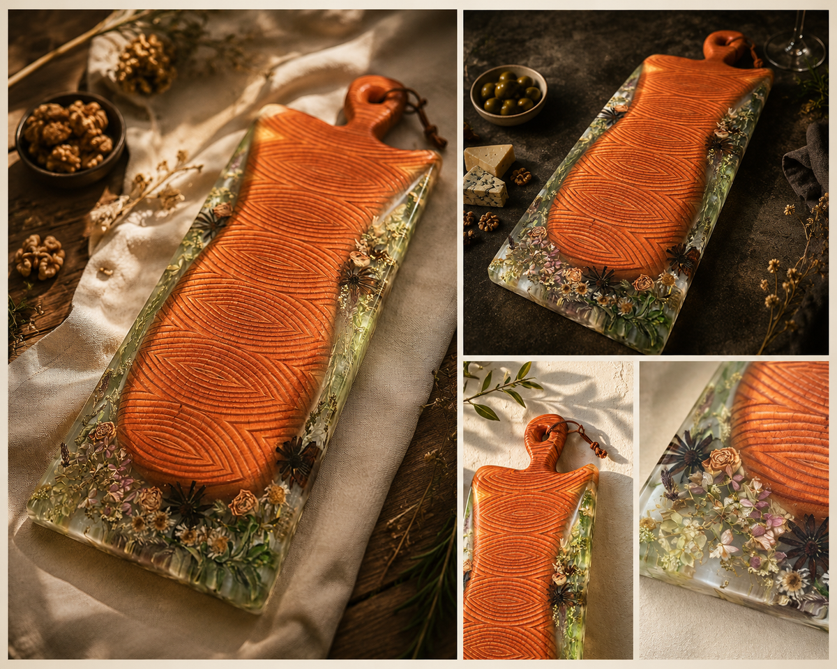 Handcrafted Wood and Resin Serving Platter/Cheeseboard/Charcuterie Boards