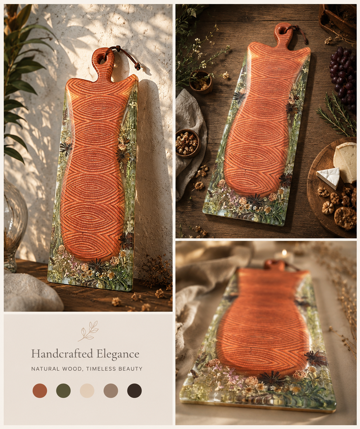 Handcrafted Wood and Resin Serving Platter/Cheeseboard/Charcuterie Boards
