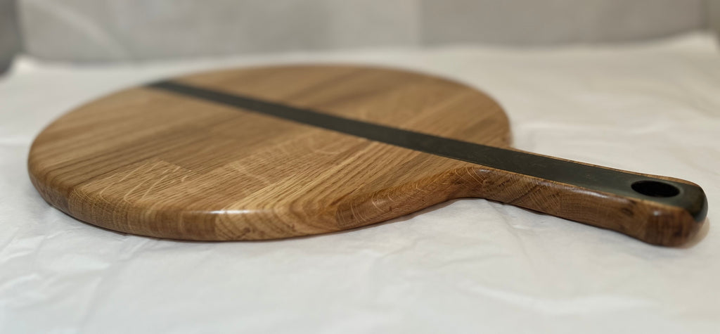 Handcrafted Oak & Resin Serving Tray | Cheese Board and Pizza Paddle | Rustic Kitchen Decor