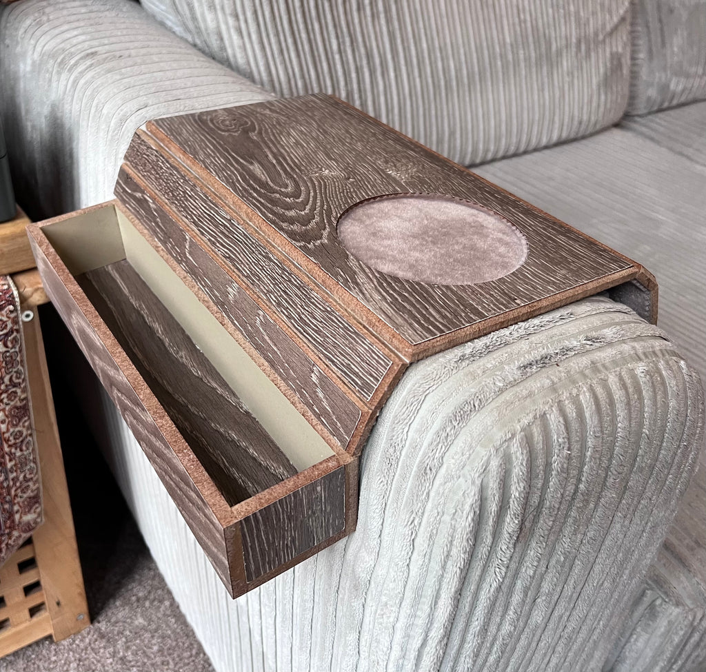 Handmade wooden laminate sofa with Arm tray - flexible, foldable & Anti-Slip