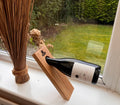 Handcrafted Oak Floating Wine Bottle Holder – Elegant & Unique Home Décor