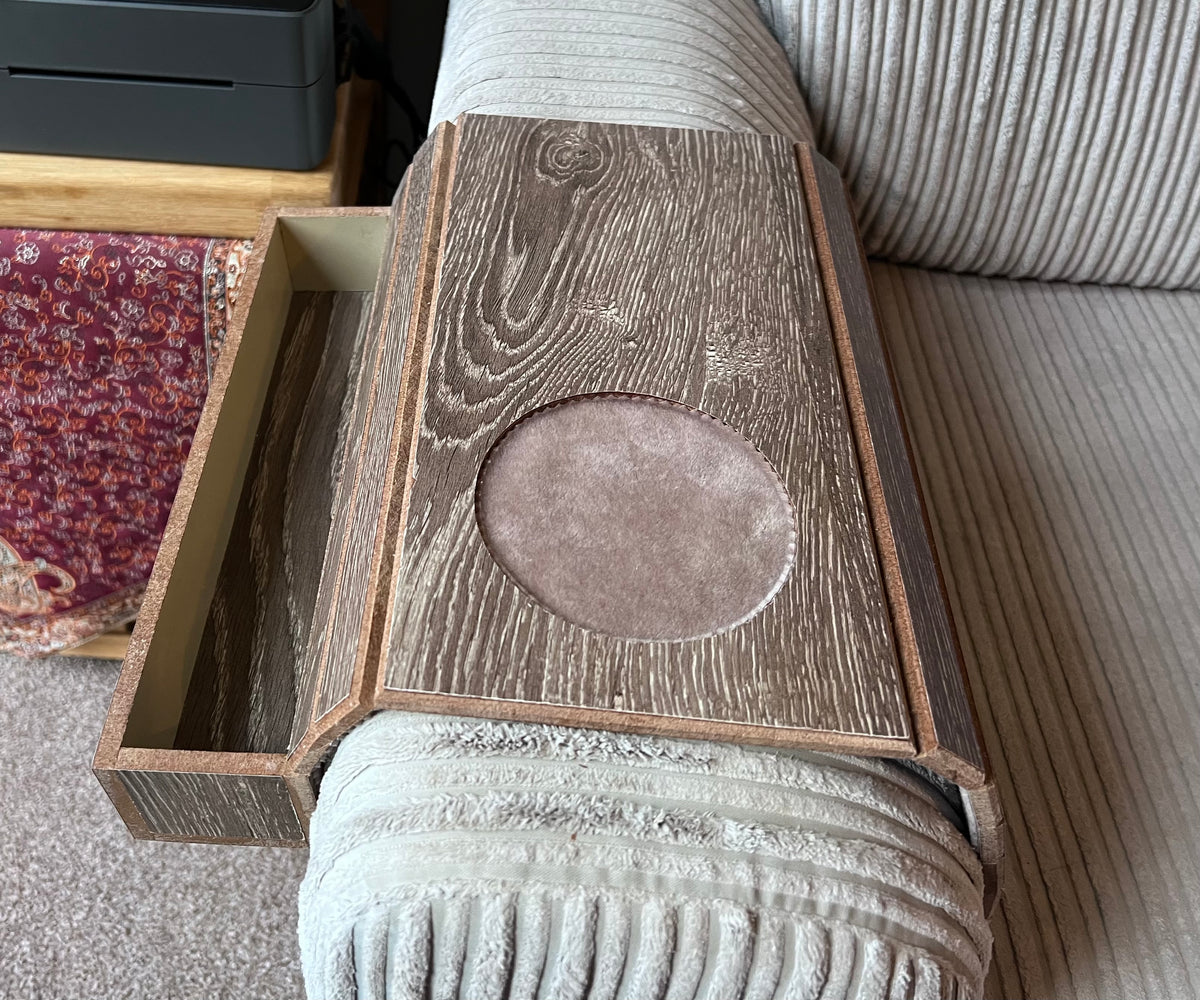 Handmade wooden laminate sofa with Arm tray - flexible, foldable & Anti-Slip