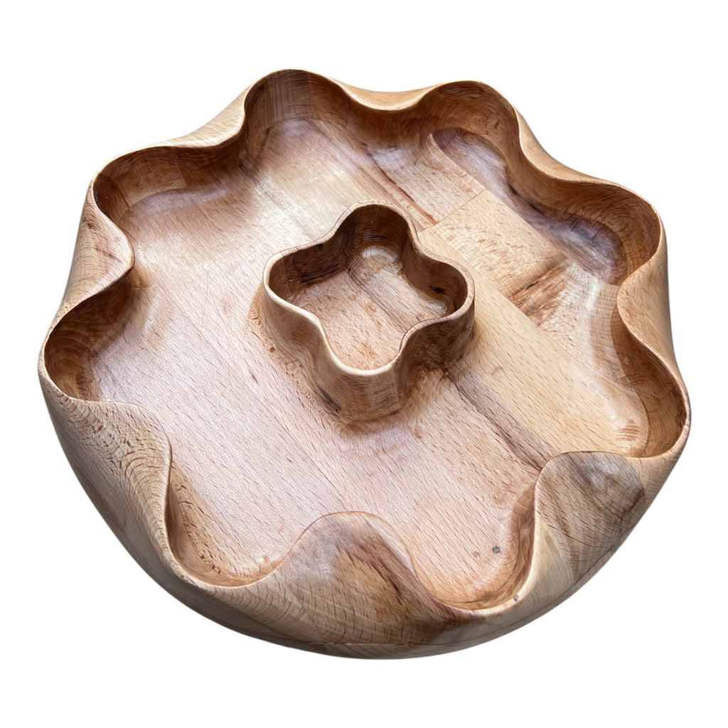 Handmade Oak Chip & Dip Serving Platter.