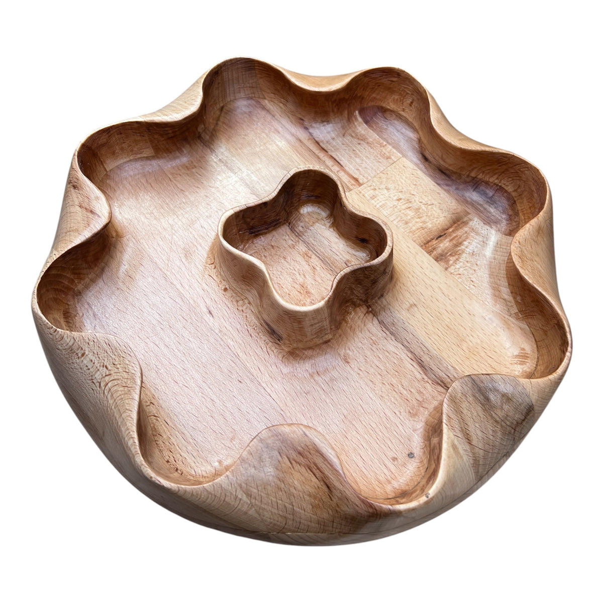 Handmade Oak Chip & Dip Serving Platter.
