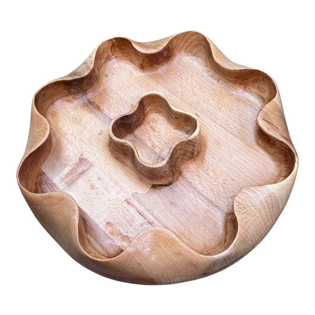Handmade Oak Chip & Dip Serving Platter.