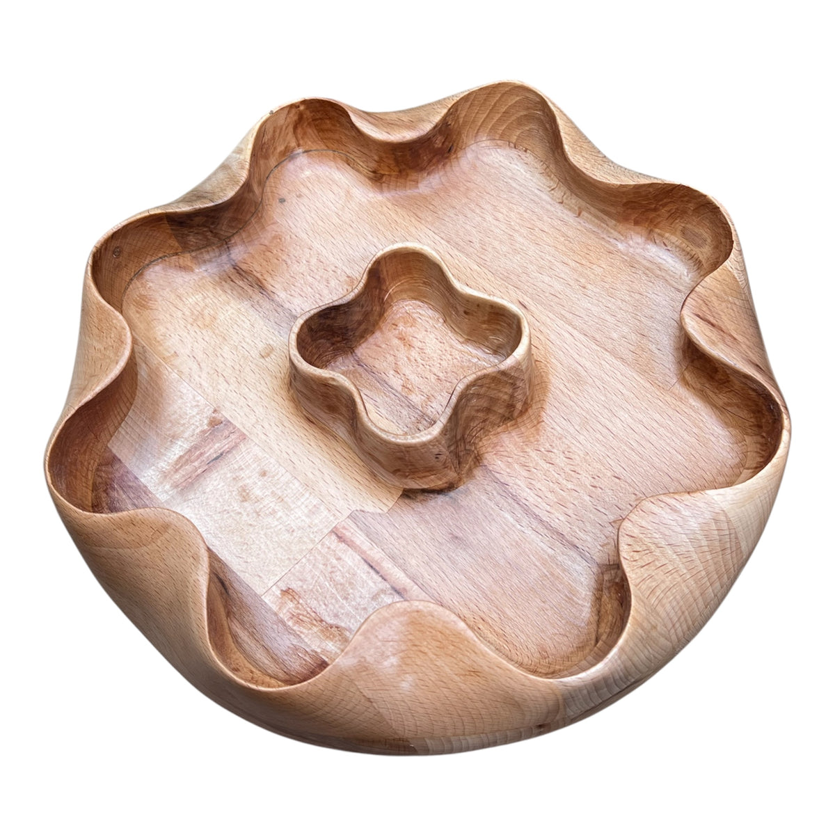 Handmade Oak Chip & Dip Serving Platter.