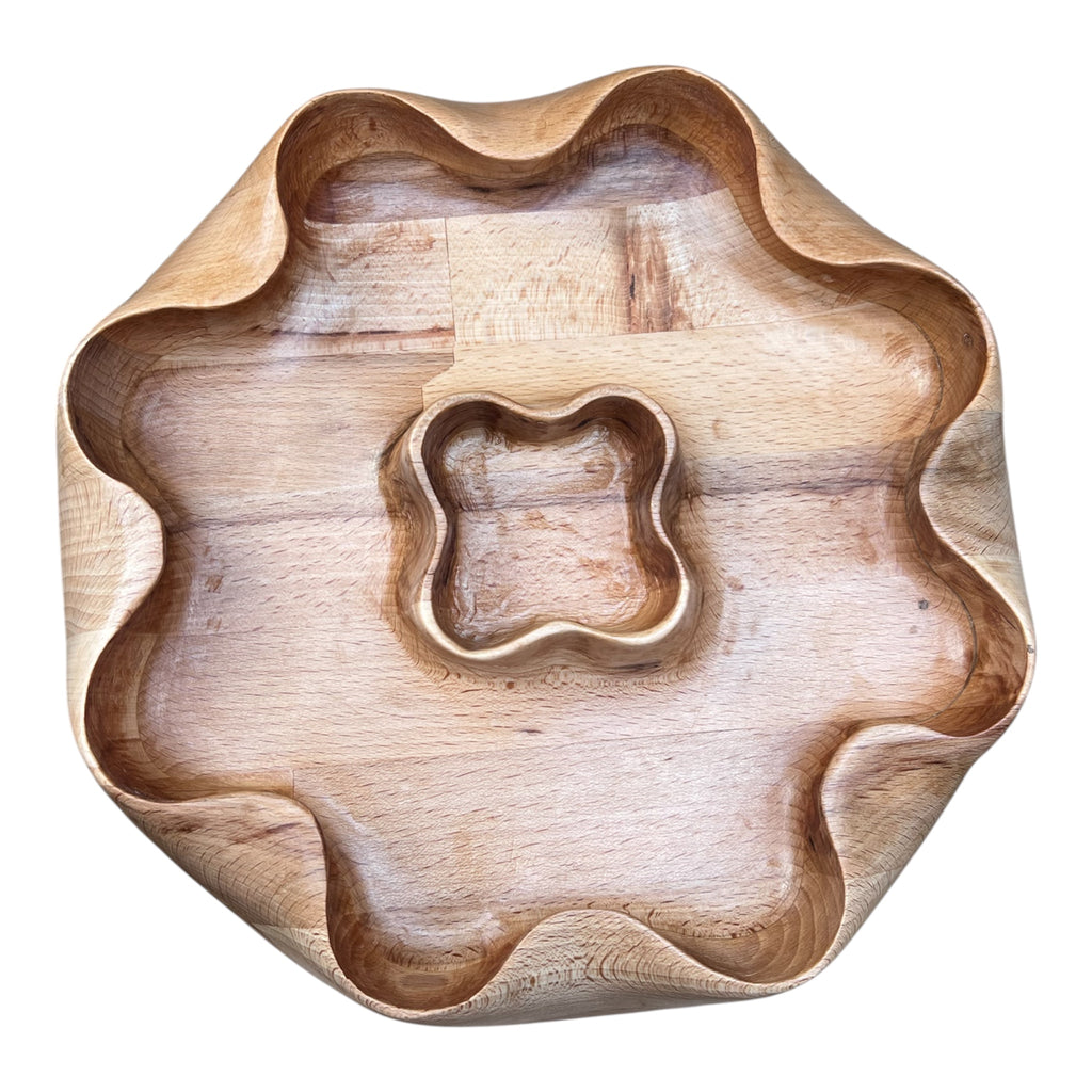 Handmade Oak Chip & Dip Serving Platter.