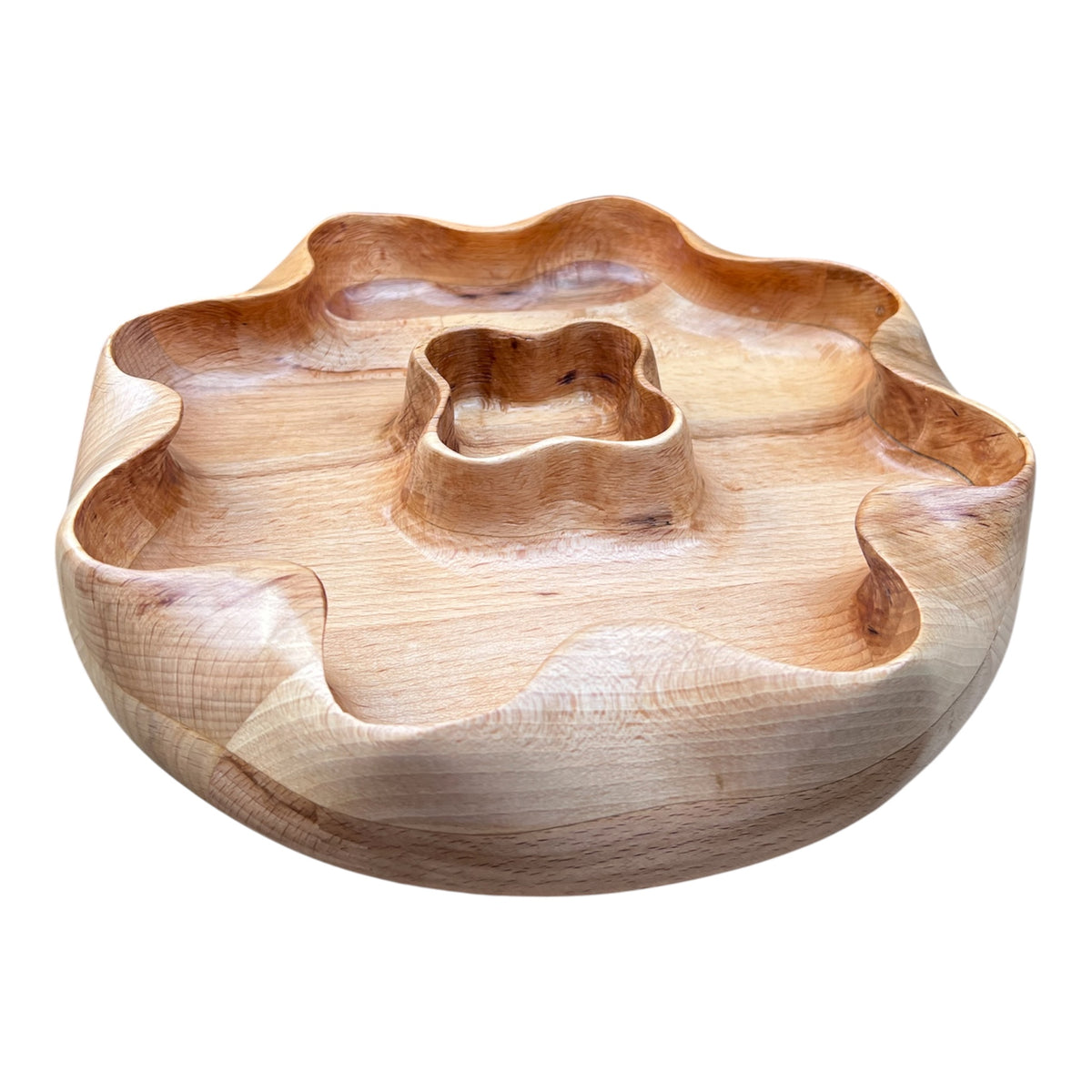 Handmade Oak Chip & Dip Serving Platter.