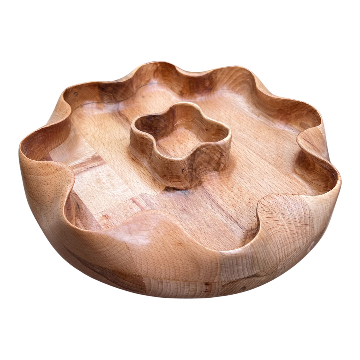 Handmade Oak Chip & Dip Serving Platter.